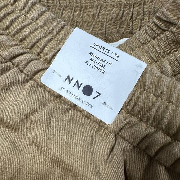 NNO7 NWT Men's Seb Drawstring Shorts in Khaki Size 34 Regular Fit Pull-On - Picture 6 of 11